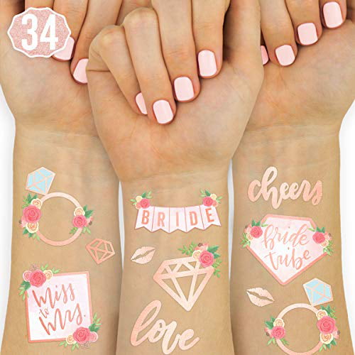 xo, Fetti Bride Tribe Tattoos - 34 Glitter Styles | Bachelorette Party  Decoration, Bridesmaid Favor, Bride to Be Gift + Bridal Shower Supplies -  