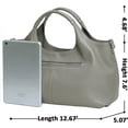 thumbnail image 3 of Bellella Handbag for Women Leather Top Handle Satchel Classic Tote Shoulder Bag Work Travel Crossbody Bags Gray, 3 of 6
