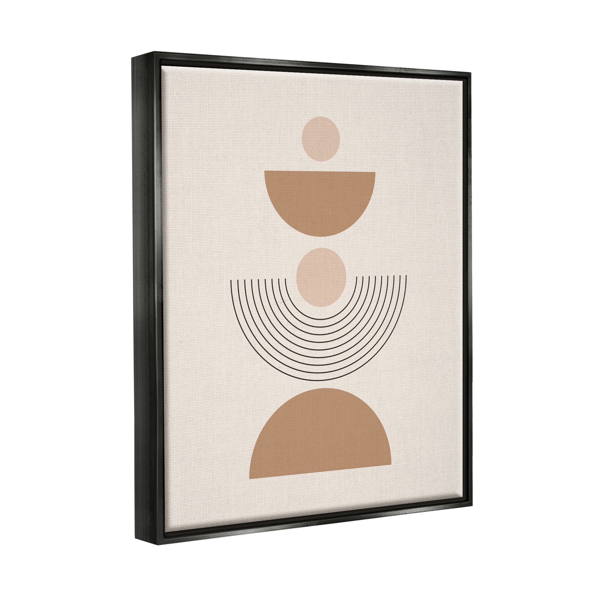 Stupell Industries Modern Arched Shapes Abstract Painting Black Floater Framed Art Print Wall Art, 25 x 31