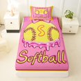 thumbnail image 3 of Erosebridal Sport Softball Letter Monogrammed S Twin Sheet Sets 3pcs for Teens,Baseball Ice Cream Drip Bedding for Boys Girls,Breathable Home Decor, 3 of 5