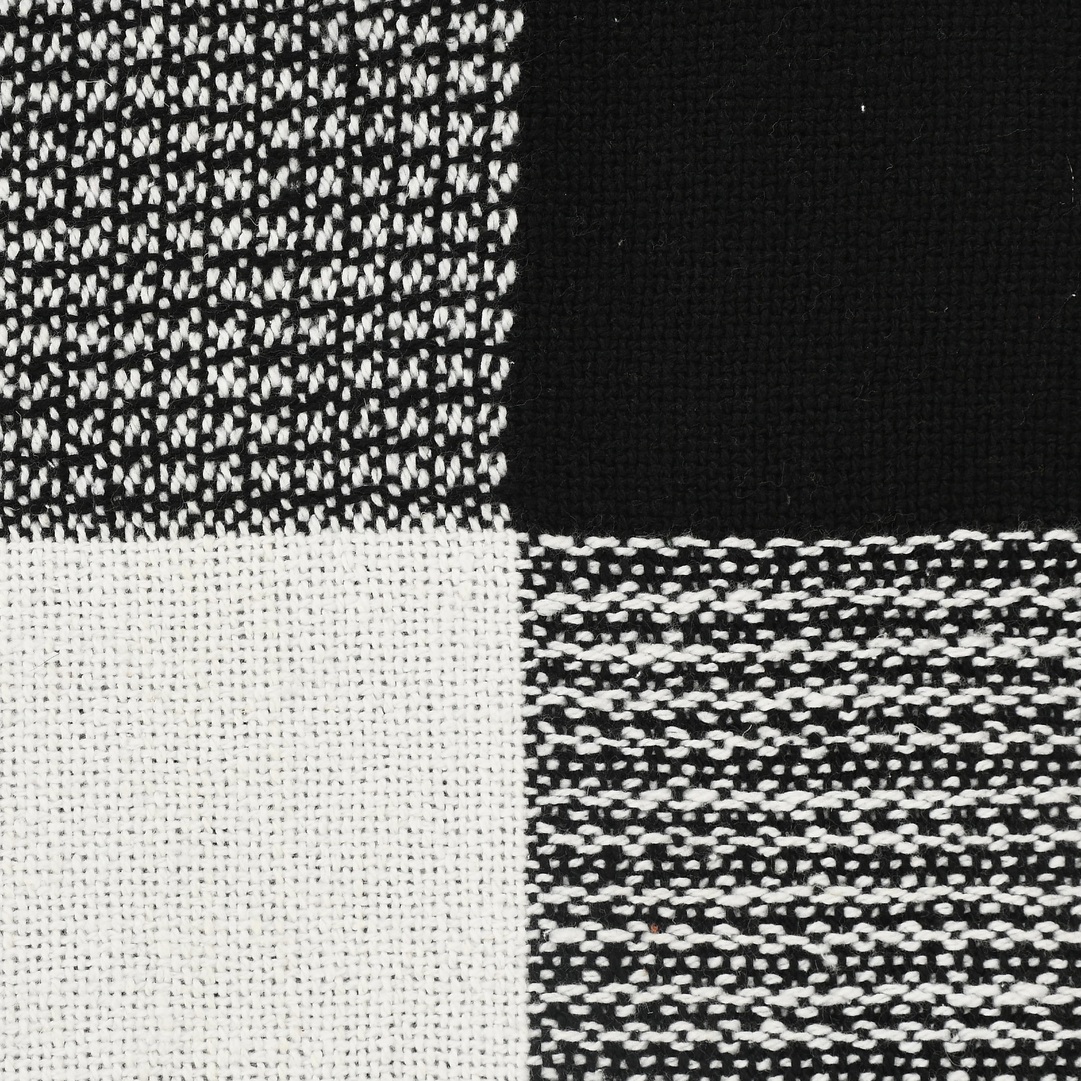 Ox Bay Black/White Tartan Plaid Cotton Throw Blanket, 50" x 60"