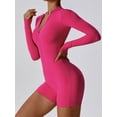 thumbnail image 4 of Sociala Womens Long Sleeve Bodysuit Tummy Control Boyleg Zipper Jumpsuit, 4 of 6