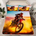 thumbnail image 2 of jejeloiu Extreme Sports Motorcycle Full Size Sheets,Orange Red Bed Sheets For Boys Teens 4pcs, 2 of 7
