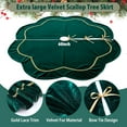 thumbnail image 5 of JEWLALO Christmas Tree Skirt, 60 Inch Green Velvet Fur Scalloped Tree Skirt Sparking Gold Lace Trim for Party Rustic Xmas Holiday Decorations All Year, 5 of 9