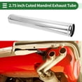 thumbnail image 2 of Tubo de escape recto con rodillo de perlas para bricolaje, tubería de escape modificada para automóvil, 2.75" de diámetro exterior, longitud de extremo de 20", acero inoxidable T304 tono plateado, 2 of 7
