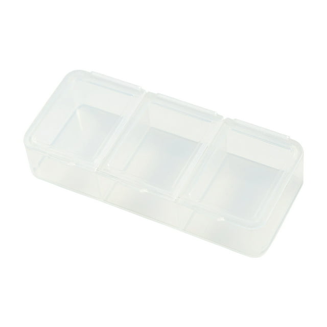 Pill Box Organizer Portable Morning Noon and Night 3 Compartments Small Pills Box Dispensing Elderly Convenience Pills Box Small Plastic Transparent Small Box Small Pill Box