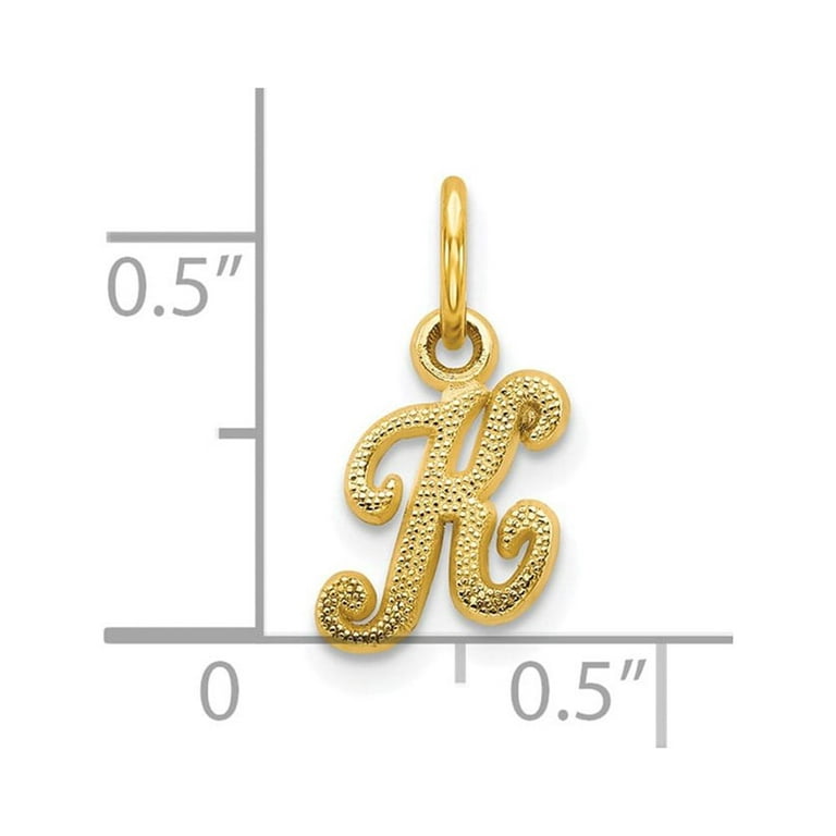 Finest Gold 10K Yellow Gold Initial K Charm