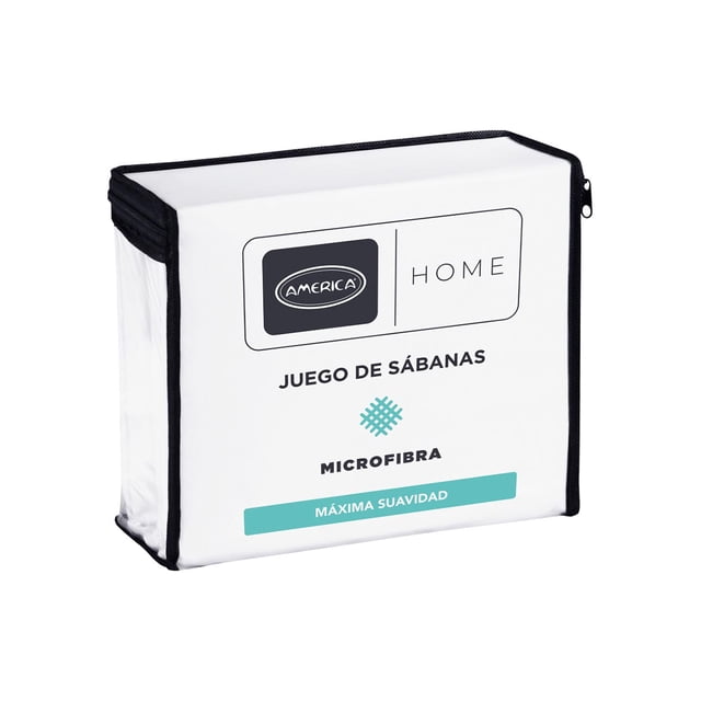 Juego de sabanas America Home microfibra blanco Queen Size