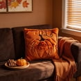 thumbnail image 4 of Dmlowu Fall Pumpkin Pillow Covers for Couch, Soft Plush Corduroy Embroidered Pillow Cases for Thanksgiving Halloween Decorations, Warm Autumn Orange, 18 x 18 inch, 4 of 6