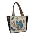 thumbnail image 1 of Bolso de hombro de lona jinwen Bolso de viaje de moda con cremallera informal flor de mariposa, 1 of 8