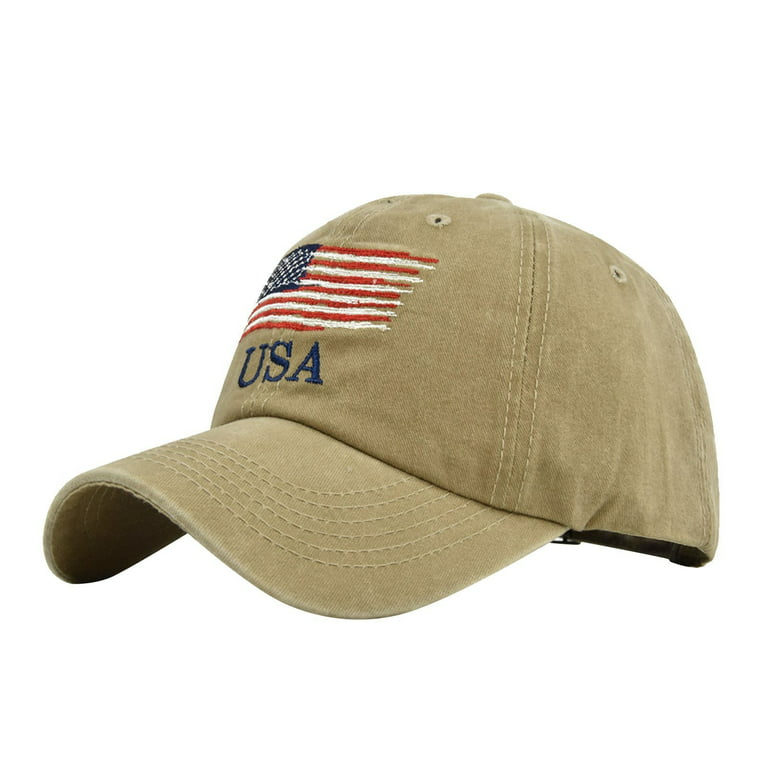 Cuoff hats Baseball Hats for Men American Flag Patch Breathable Mesh  Classic Baseball Caps Adjust Cotton Running Ball Hats Beige One size 80%  Polyester,20% Spandex 