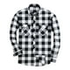 thumbnail image 1 of pstuiky camisa de manga larga para hombre, Camisa tipo cárdigan de manga larga con solapa y botones con estampado a cuadros informal para hombre. camisetas de hombre l, 1 of 3