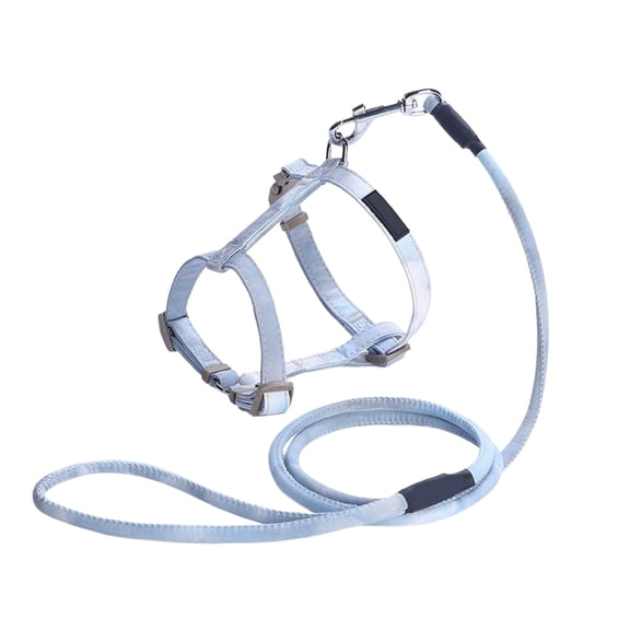 Qiulaii Gradient H-Shaped Pet Harness with Leash, Adjustable Breathable Chest Vest for Cats Dogs, Anti Escape Outdoor Walking Lead with Sturdy Metal Hardware