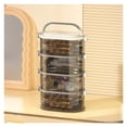 thumbnail image 1 of Caja organizadora de joyas de plástico transparente con asa for pendientes, anillos, collares y pulseras, 1 of 7