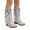 Silver, variant on Ticikt Fringe Sparkly Cowboy Boots for Girls Kids Rhinestone Chunky Heel Tassel Mid Calf Western Riding Boots Princess Shoes,Color:Gold