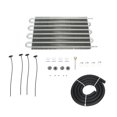 thumbnail image 2 of 8 Rows Universal Aluminum Remote Transmission Oil Cooler Radiator Converter Kit, 2 of 7