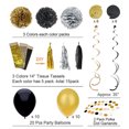 thumbnail image 2 of Balloon Kit de globos de látex para fiestas, 51 unidades, dorado y negro, 2 of 3