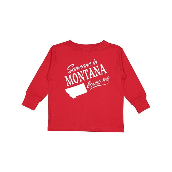 Inktastic Someone in Montana Loves Me Boys or Girls Long Sleeve Toddler T-Shirt