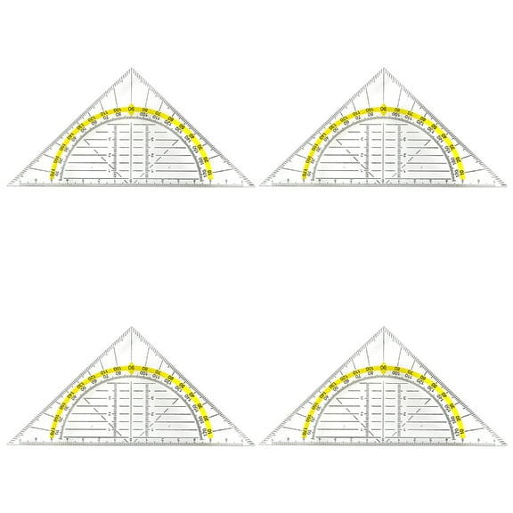 Clear Set Square with 180 Degrees Protractors Measuring Protractors for Student Drafting Drawing Math Measuring Tool