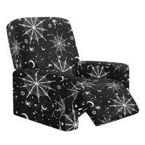 Xixirimido Spider Web Moon Stars Pattern Printed Recliner Slipcover Stretch Reclining Chair Covers 4 Pieces Non Slip Recliner Sofa Slipcovers with Pocket Lazy Boy Chair Cover for Pet Kid