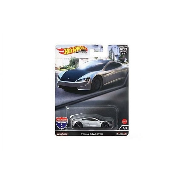 2022 Tesla Roadster, Silver - Mattel Hot Wheels HCK02 - 1/64 scale Diecast Model Toy Car