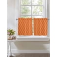 thumbnail image 3 of Half Window Curtain 36 Inches Long, Orange Stripes Window Treatment Curtain Drapes, Simple Geometric Modern Monochrome Small Tier Curtains for Bathroom Over Sink, 27.5"x36", 2 Panels, 3 of 7