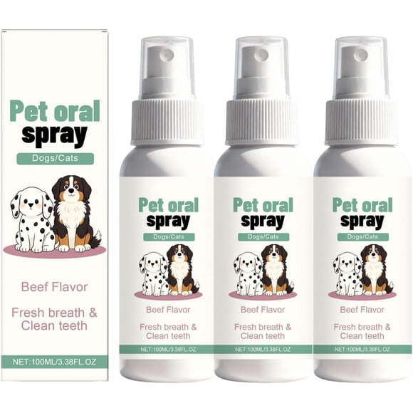 Milo Lab Co Advanced Dental Spray, 3.38 Fl Oz Pet Oral Care Spray for Dogs, Probiotic Breath Spray, Cleans Dog Teeth (3pcs)