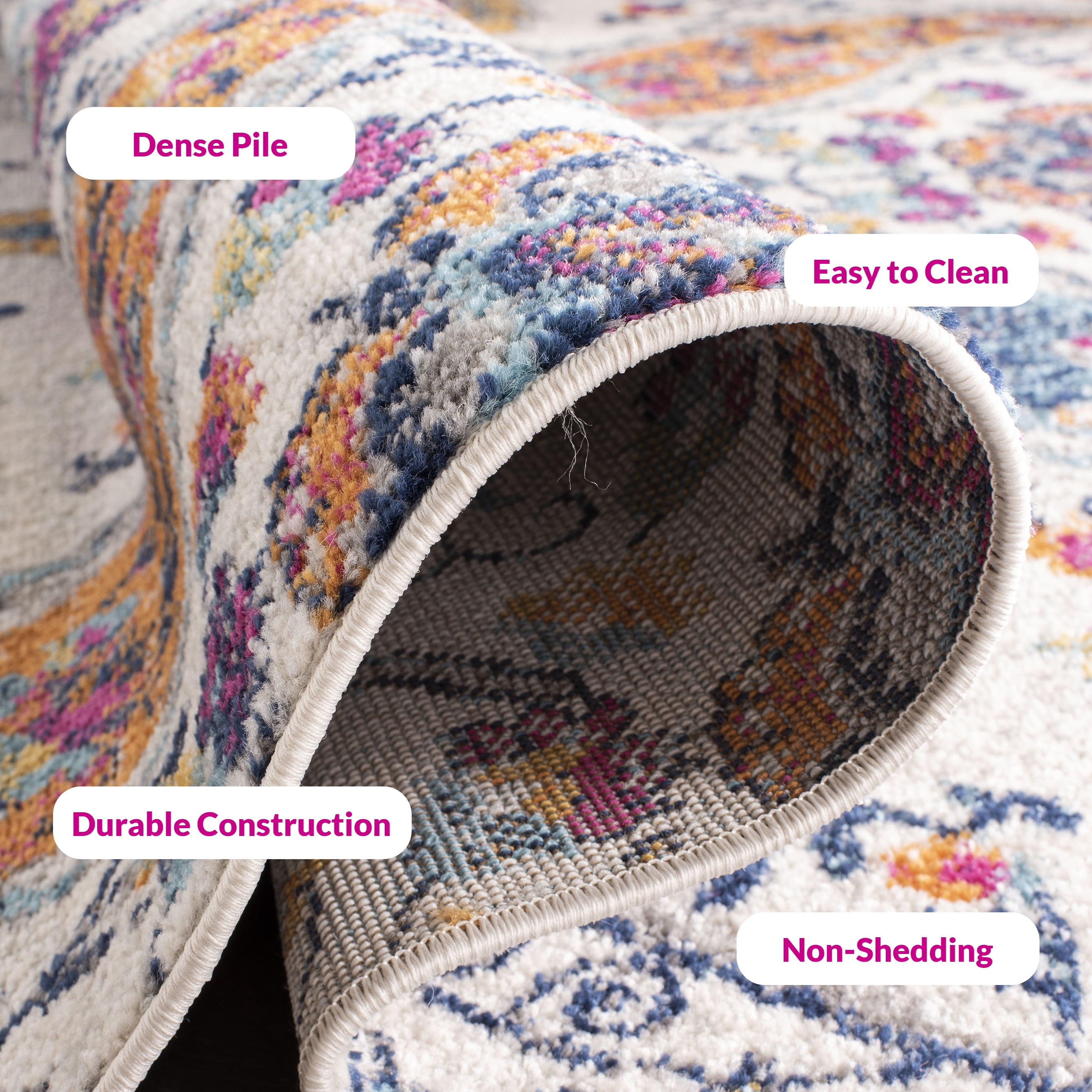 Safavieh Madison Hope Floral Area Rug, Cream/Multi, 3' x 3' Square