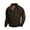 Brown, variant on GigrtiJin Plus Size Sweatshirt for Men Long Sleeve Stand Collar Cable Knitted Button Up Solid Color Sweater