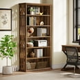 thumbnail image 2 of Tribesigns 6-Tier Bookshelf, 75-Inch Tall Bookcase, Large Bookshelves and Bookcases Freestanding Display Shelves, Wood Book Shelf for Living Room, Home Office, Bedroom, Brown, 2 of 9