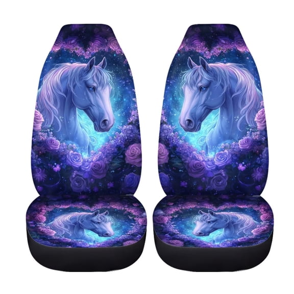 chaqlin Horse Flower Auto Seat Cover for Women Washable Car Front Seats Cover Protector Car Interior Automotive for Most Cars,SUV,Sedan