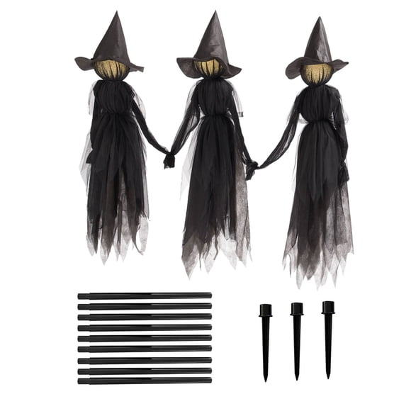 Riforla Halloween Coloré Lueur Main dans la Main Sorcière Atmosphère Simple Mise en Scène Décoration Accessoires Suspensions Déco Maison Tel Qu'illustré