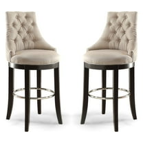 Harmony Modern Fabric Upholstered Bar Stool with Metal Footrest