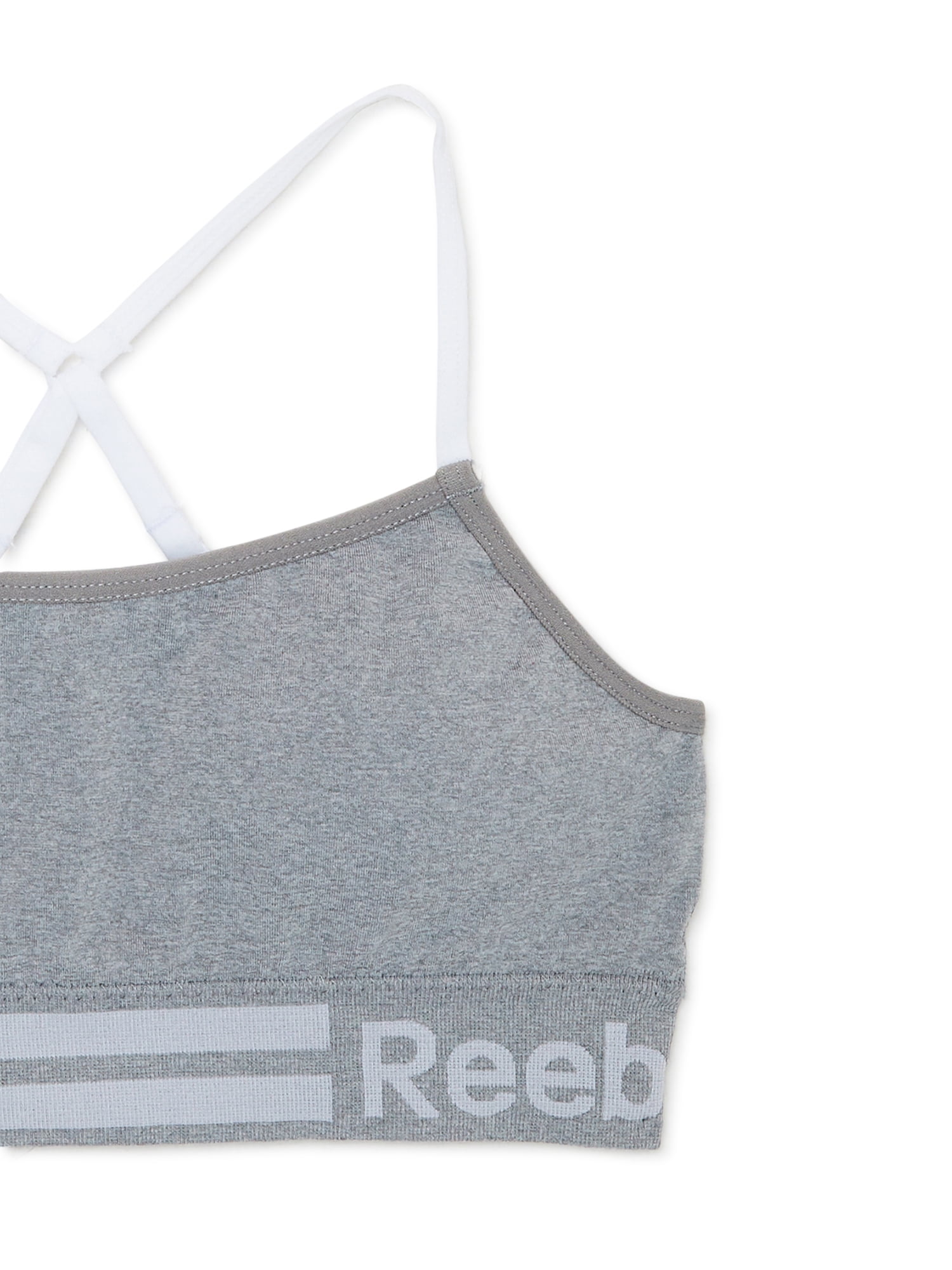 Reebok, Intimates & Sleepwear, Reebok Womens Seamless Longline Bralette 2  Pack Light Gray Stripe Blue Fog L