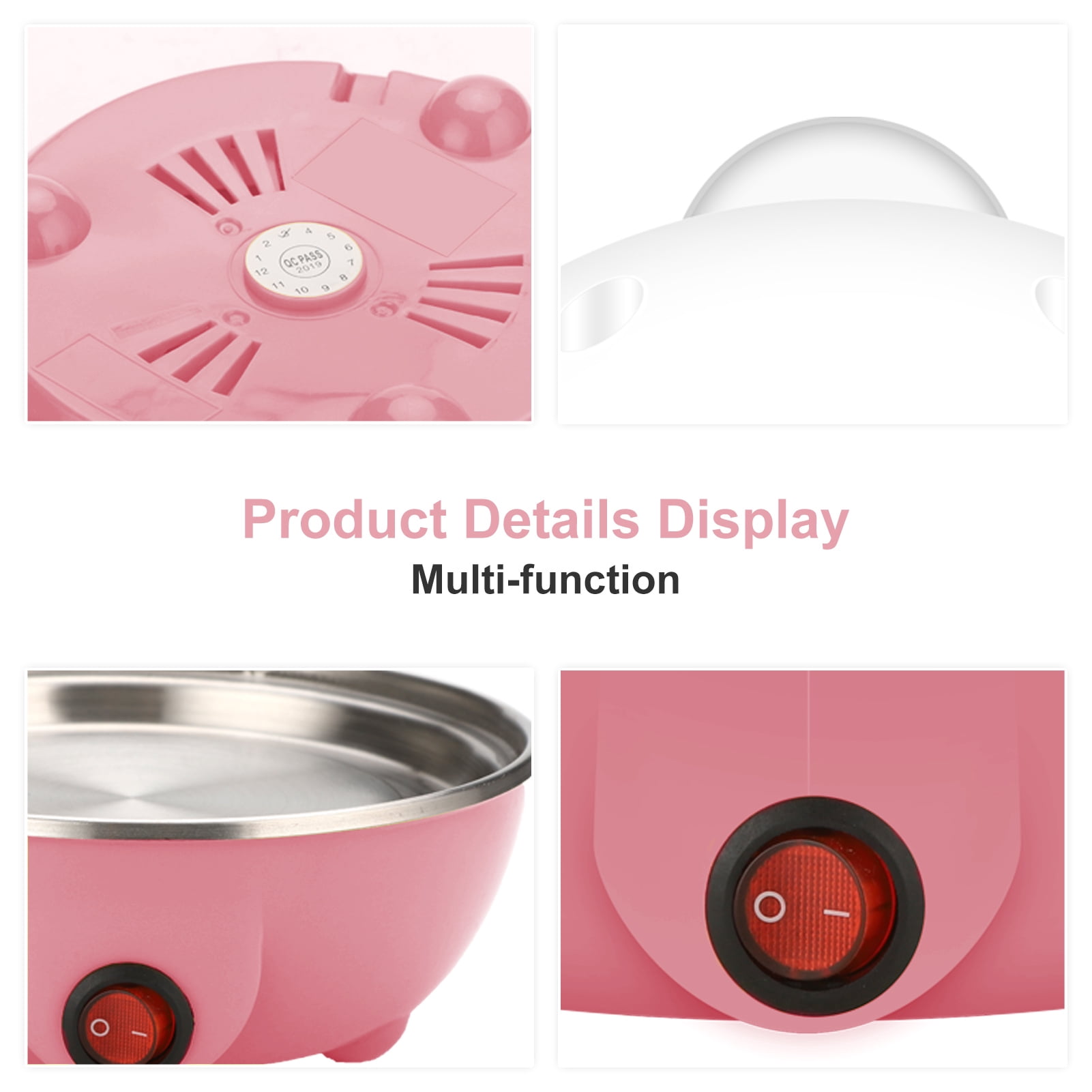 AQwzh Rapid Egg Cooker Electric for Hard Boiled, Poached, Scrambled Eggs, Omelets, Steamed Vegetables, Seafood, Dumplings, 7 capacity, with Auto Shut Off Feature