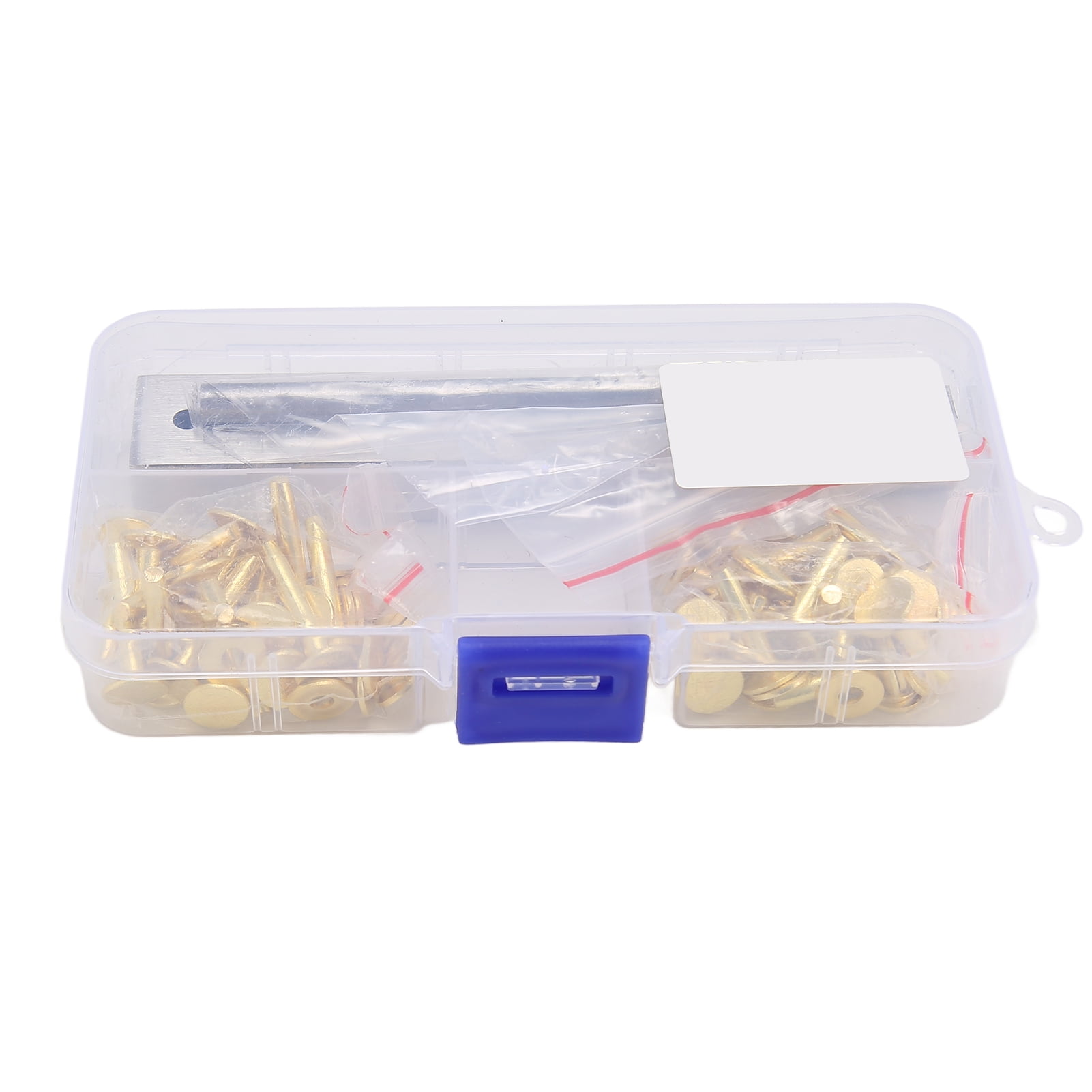 Copper Rivet Burrs Assortment Kit, Copper Rivets with Setters Rust Proof Studs DIY Leather Craft Tool for Clothing Bag Belt