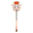 thumbnail image 3 of 1.46 ct Round Cut Simulated Red Diamond 3 Stone 18K Rose Gold Womens Engagement Ring, 3 of 5
