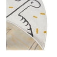 thumbnail image 5 of Unique Loom Whimsy Kids Collection Area Rug - Dinosaur (7' 10" Round Ivory/Yellow), 5 of 9