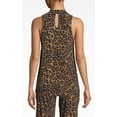 thumbnail image 3 of Nicole Miller Artelier MULTICOLOR Furry Leopard Jersey Turtleneck Top, US Large, 3 of 3