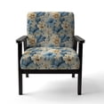 thumbnail image 4 of Designart "Blooming Damask Azure" Beige Damask Upholstered Accent Chair - Bohemian & Eclectic Arm Chair For Bedroom, 4 of 5