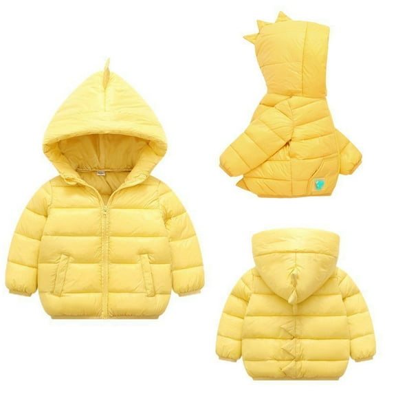 Esaierrr 1-6Y Toddler Kids Hoodie Winter Jacket Cartoon Models Zipper down Coats Tops Short Section Lightweight Winter Cotton Coats