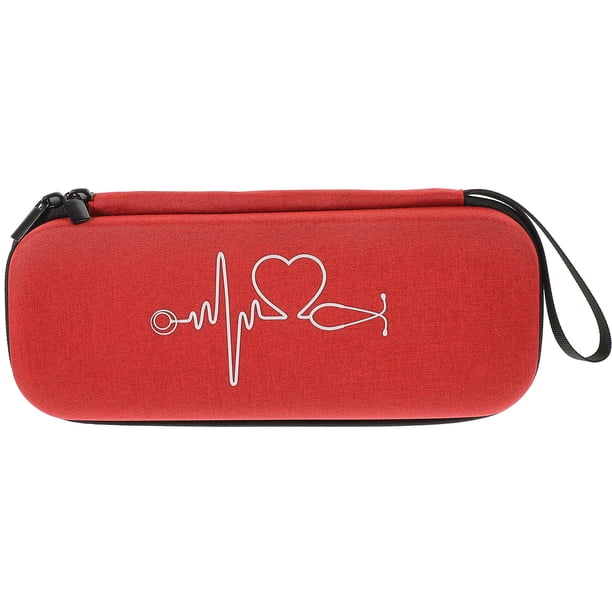 BRIGHTFUFU Estuche para estetoscopio de 1 pieza, estuche portátil, estuche para estetoscopio a prueba de golpes, estuche para estetoscopio portátil multifuncional, compatible con 3M Litø (rojo)