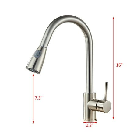 UBesGoo Single Handle Pull Down Kitchen Faucet in Copper