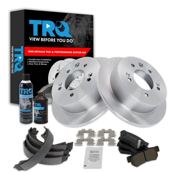 TRQ Rear Brake Pad & Rotor Kit BKA38602 Fits Select 2007-2010 Hyundai Elantra