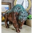 thumbnail image 7 of Wild Bison Buffalo Resin Statue In Green Patina Bronze Finish, 7 of 7