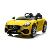 2 Seater Mercedes Benz Ride On Electric Cars for Kids,  ,  with Remote Control, Battery Powered, LED Lights, Wheels Suspension, Music, Horn, Yellow