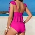 thumbnail image 6 of Miqool Women's Ruffled Tankini Swimsuits Tummy Control Bathing Suits Two Piece Swim Top with High Waisted Bottom Swim Suits, 6 of 7