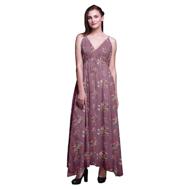 Bimba Robe Longue Maxi de Plage pour Femmes à Imprimé Floral à Bretelles Tenue de Villégiature d'Été-Xxx-Grand