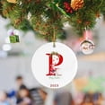 thumbnail image 7 of Diceymbol Christmas Ornaments Ceramic Christmas Tree Decorations Durable Round Hanging Ornament Alphabet Initial Letter Pendant Holiday Decorations Children's Christmas Gifts, 7 of 7