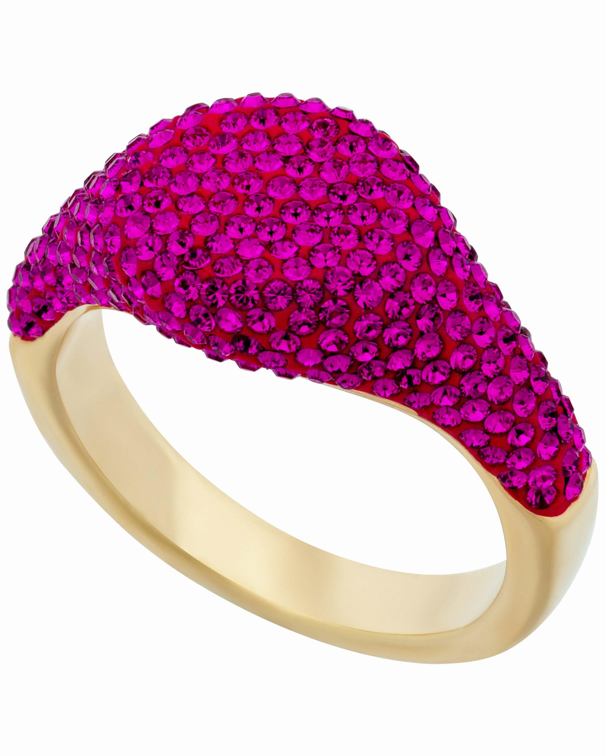 Swarovski - Swarovski Stone 18k Rose Gold-Plated Pink Crystal Ring